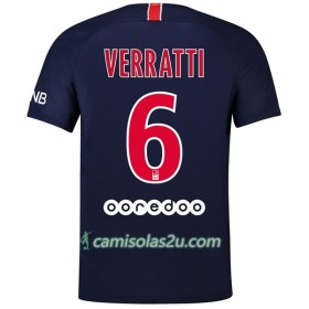 Camisolas de Futebol Paris Saint-Germain Verratti 6 Equipamento Principal 2018/19 Manga Curta